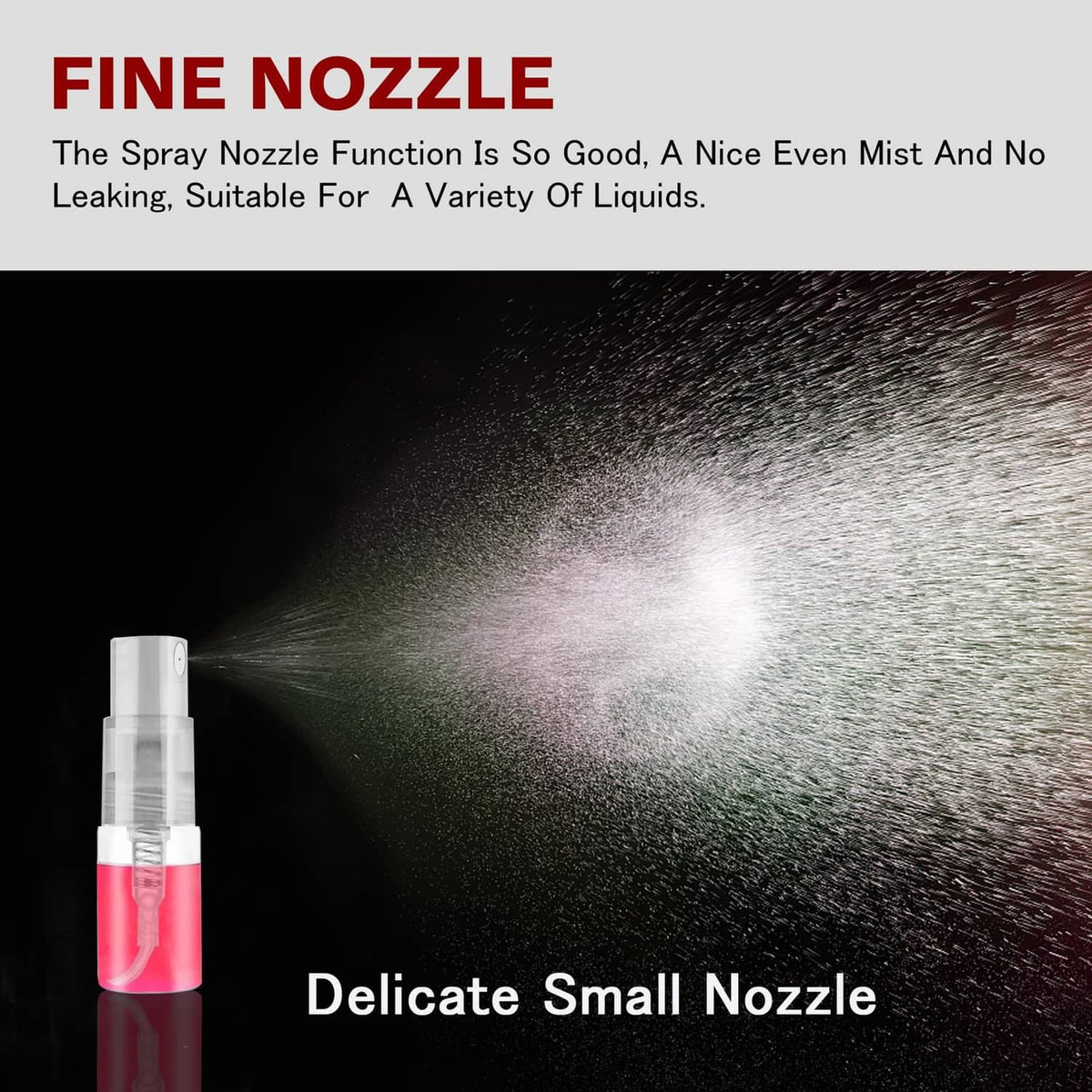 Csdtylh mini glass spray bottle with pink liquid, fine mist spray from nozzle