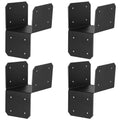 Black 4x4 joist anchor connector post caps, four-pack with screw holes