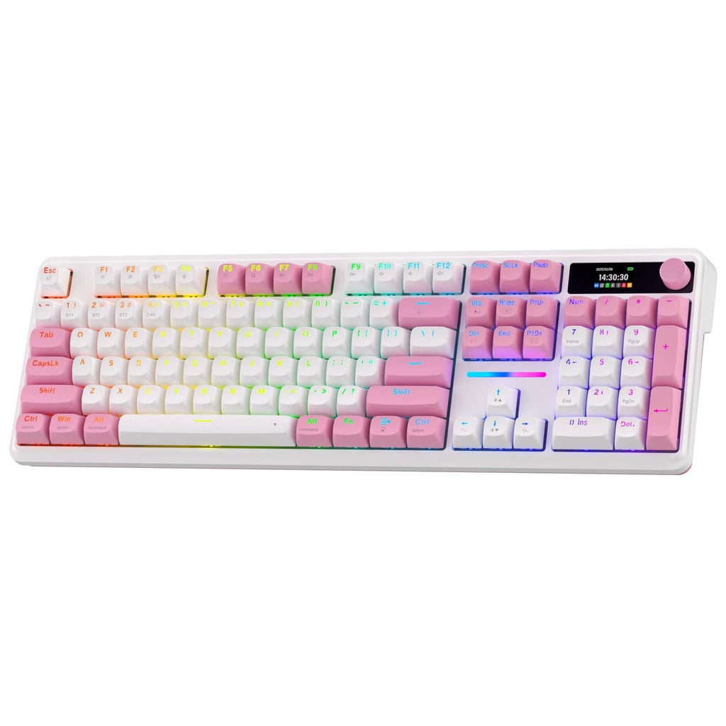 RivetOak Redragon K762 PRO Wireless 104-Key Gasket Gaming 104 Keys, Pink Force