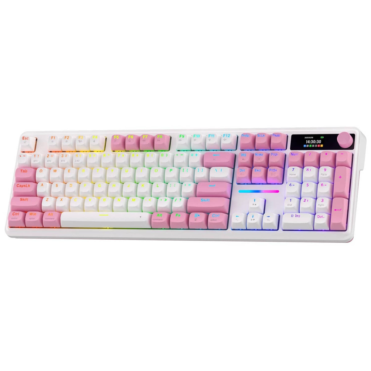 RivetOak Redragon K762 PRO Wireless 104-Key Gasket Gaming 104 Keys, Pink Force