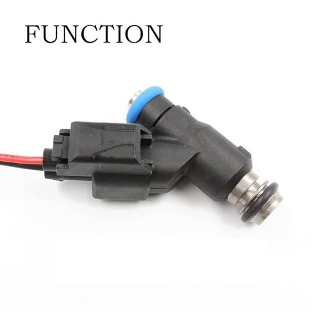 Fuel injector pigtail connector with black junction and metal threaded tip