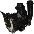 Black pool control valve body with multiple threaded ports and attached dial housing