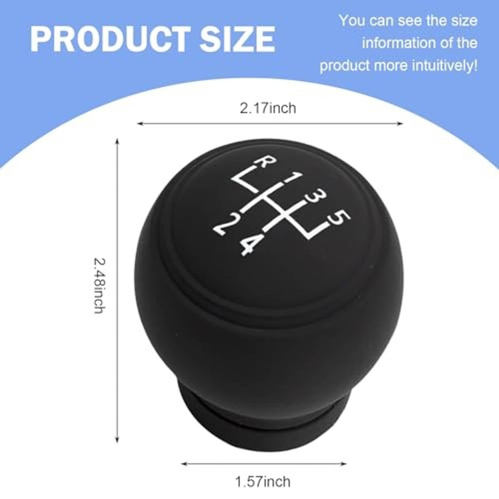 Round black gear shift knob cover, 2.17 in height, 1.57 in width
