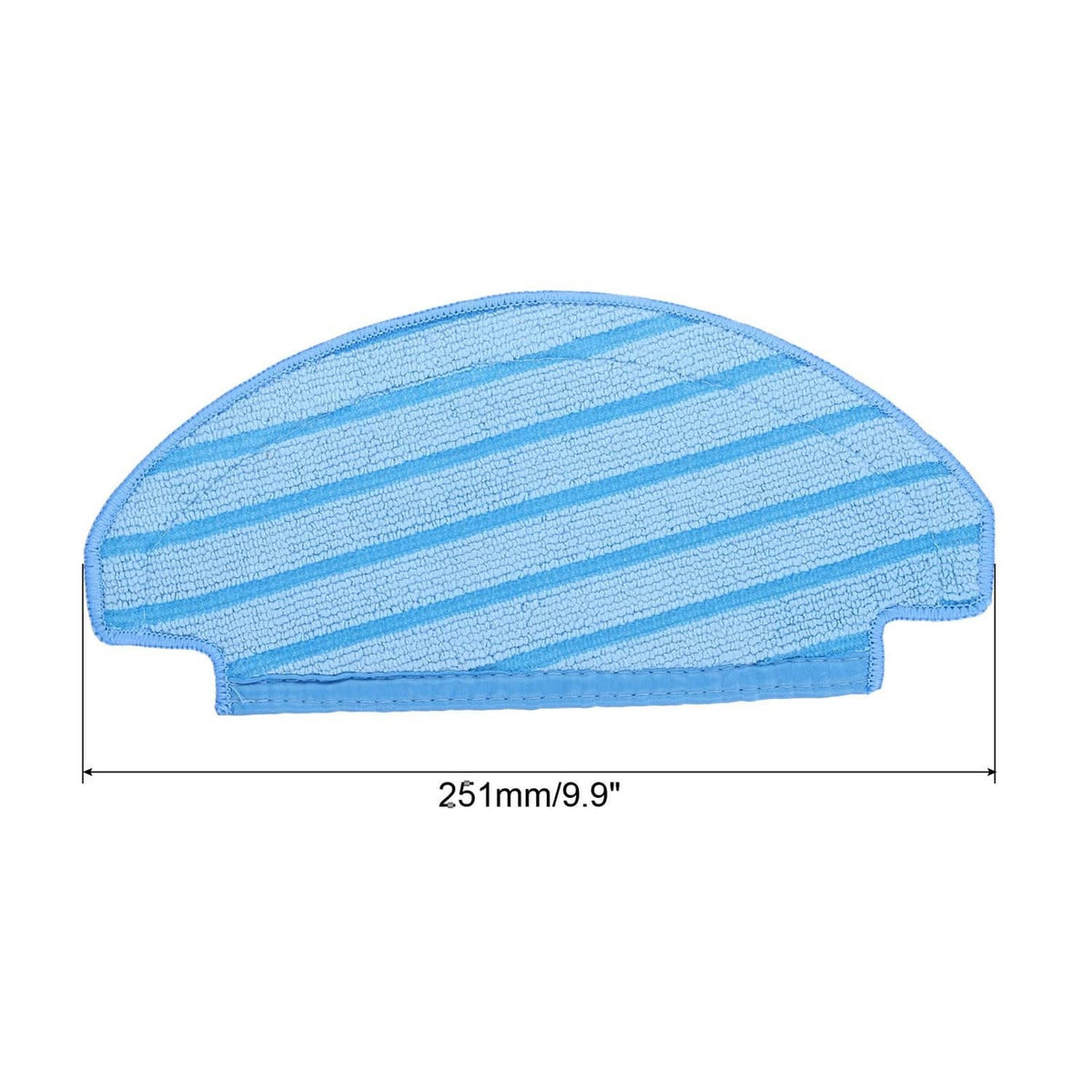 Blue semicircle cotton mop pad with striped texture and raised cleaning surface