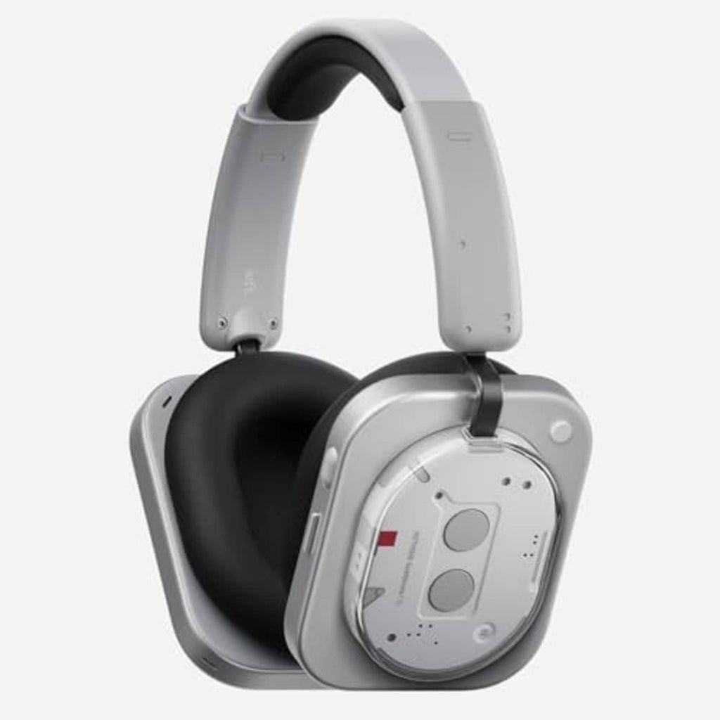 Light gray over-ear wireless headphones with padded headband and dark ear cushions
