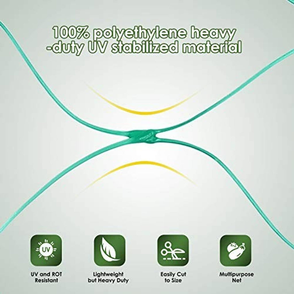 UV-stabilized polyethylene garden netting mesh with cut-to-size icons