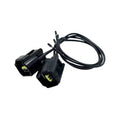 2-piece camshaft position sensor wiring harness with two black connectors and bundled wires