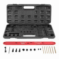 Manifold drill template kit in black hard case with red guide bar and assorted parts