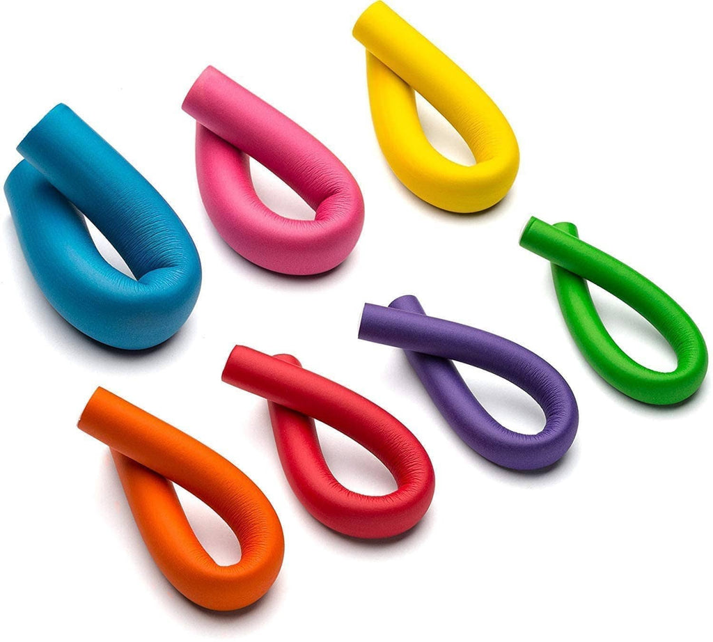 Multi-color heatless flexible hair rods arranged in a circle