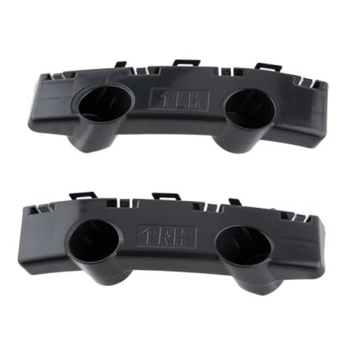 Dark gray front bumper bracket cover set with two circular openings