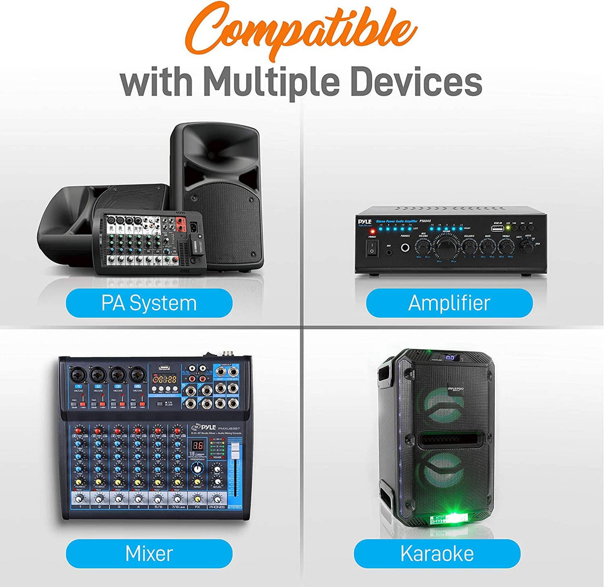 Bluetooth hybrid pre-amplifier compatible with PA system, mixer, amplifier, and karaoke setups
