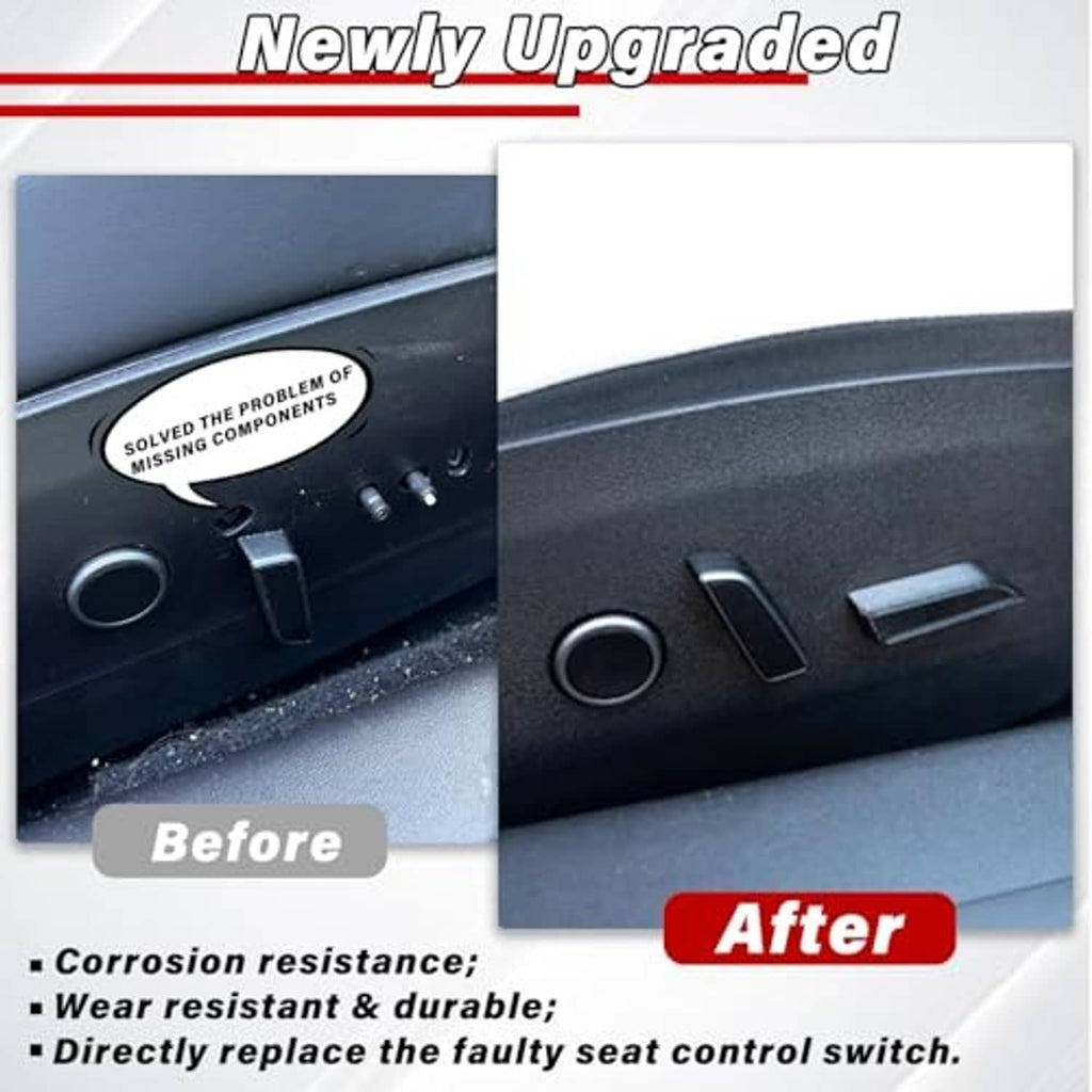 Black power seat switch control with smooth housing and mounted switch buttons