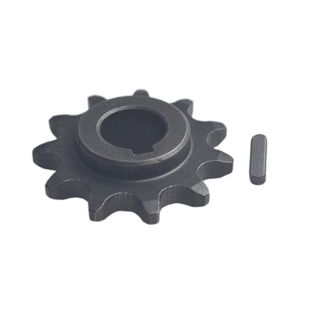 11-tooth sprocket gear angled view with inner bore depth, dark metal finish