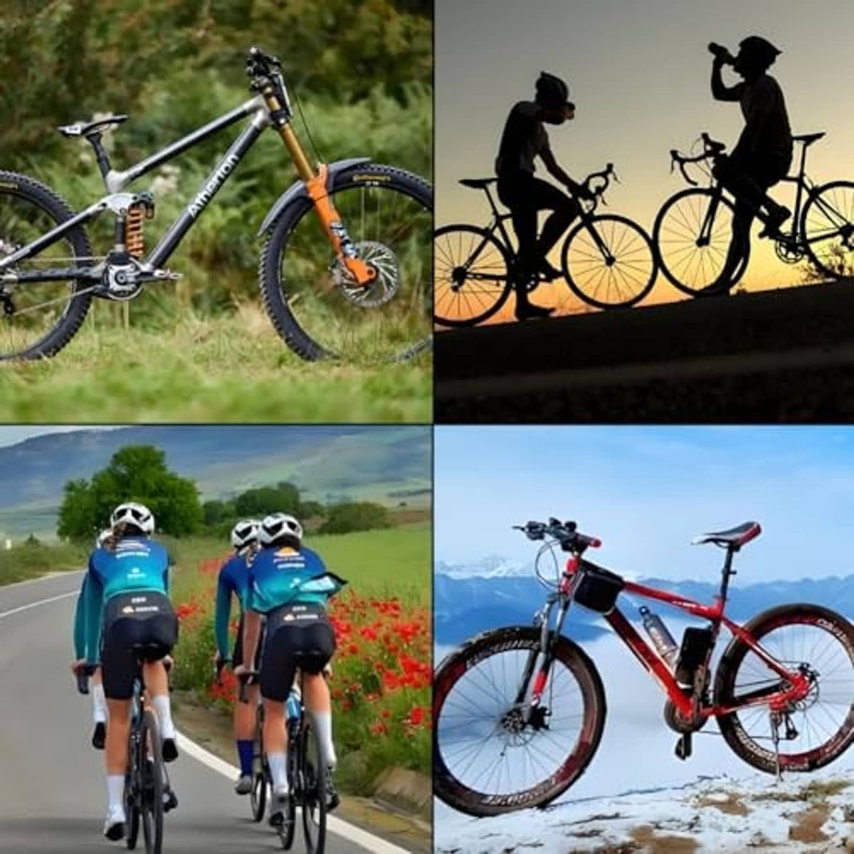 Bicycle wheels on outdoor rides, shown with tubeless tire valve accessories