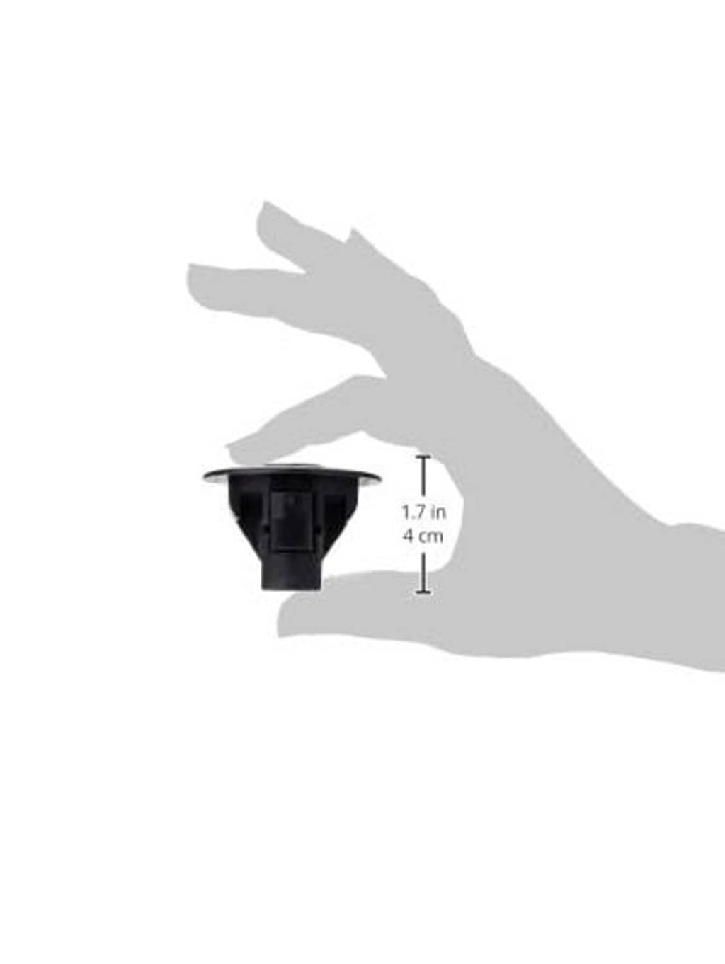 Black lock cylinder clip, 1.7 in by 4 cm size diagram
