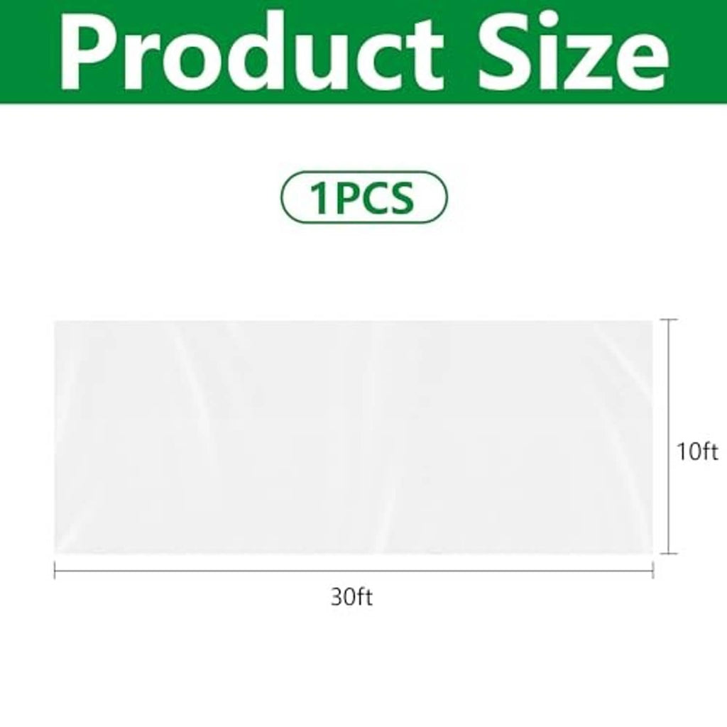 White plant sun protection cloth sheet shown with 30ft x 10ft dimensions