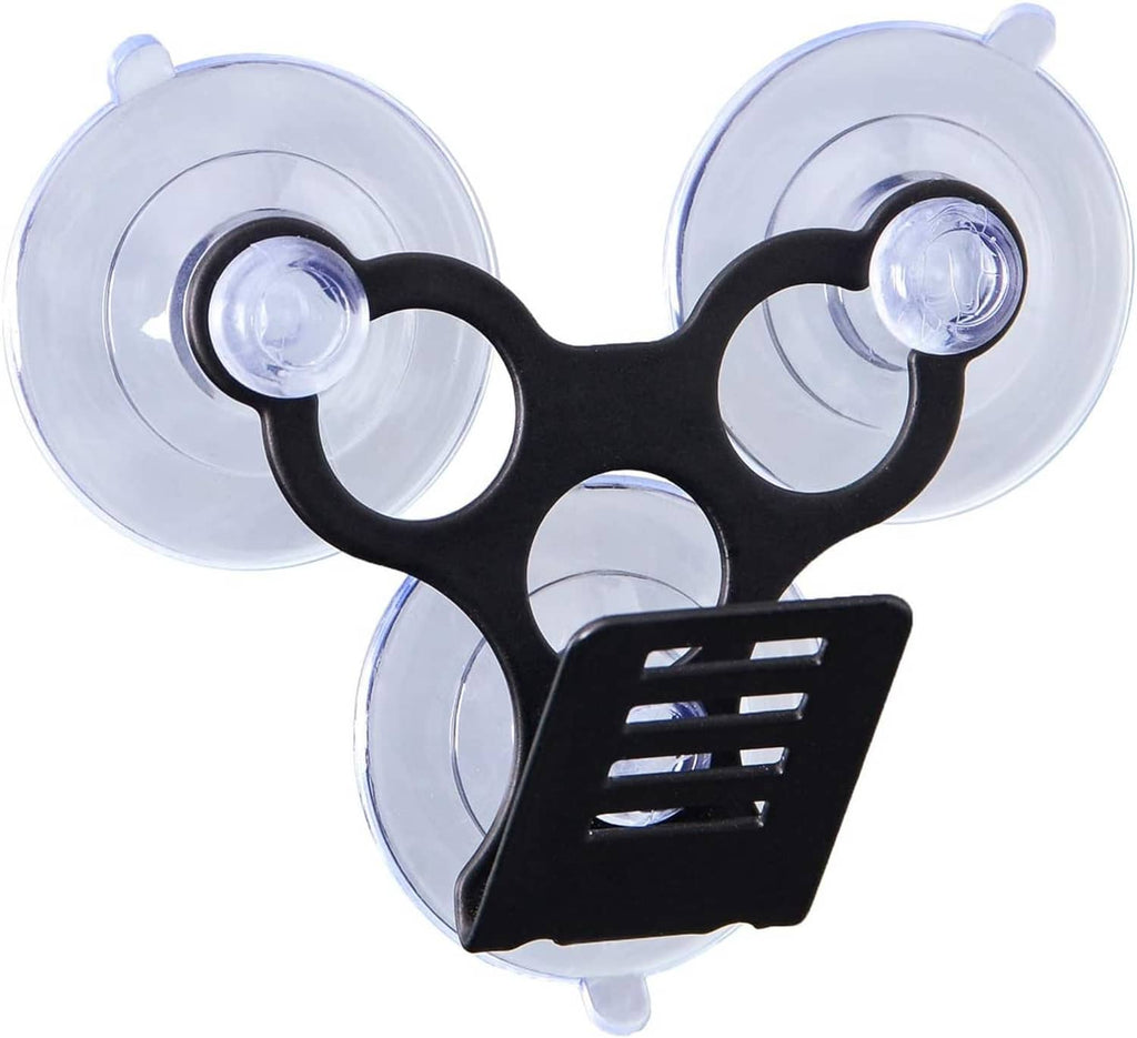 Triple clear suction cups with black radar detector mounting clip