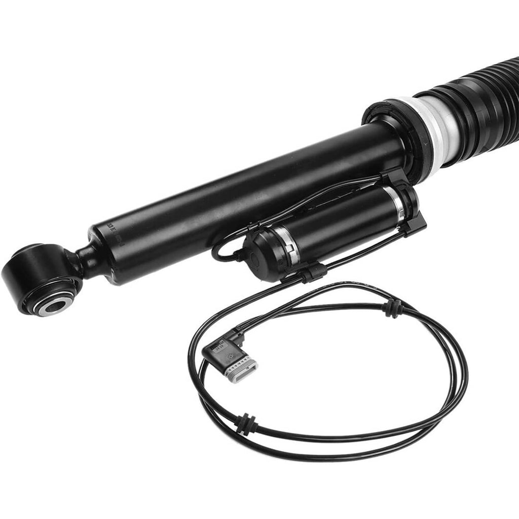Rear air suspension strut assembly with wiring harness and protective covers