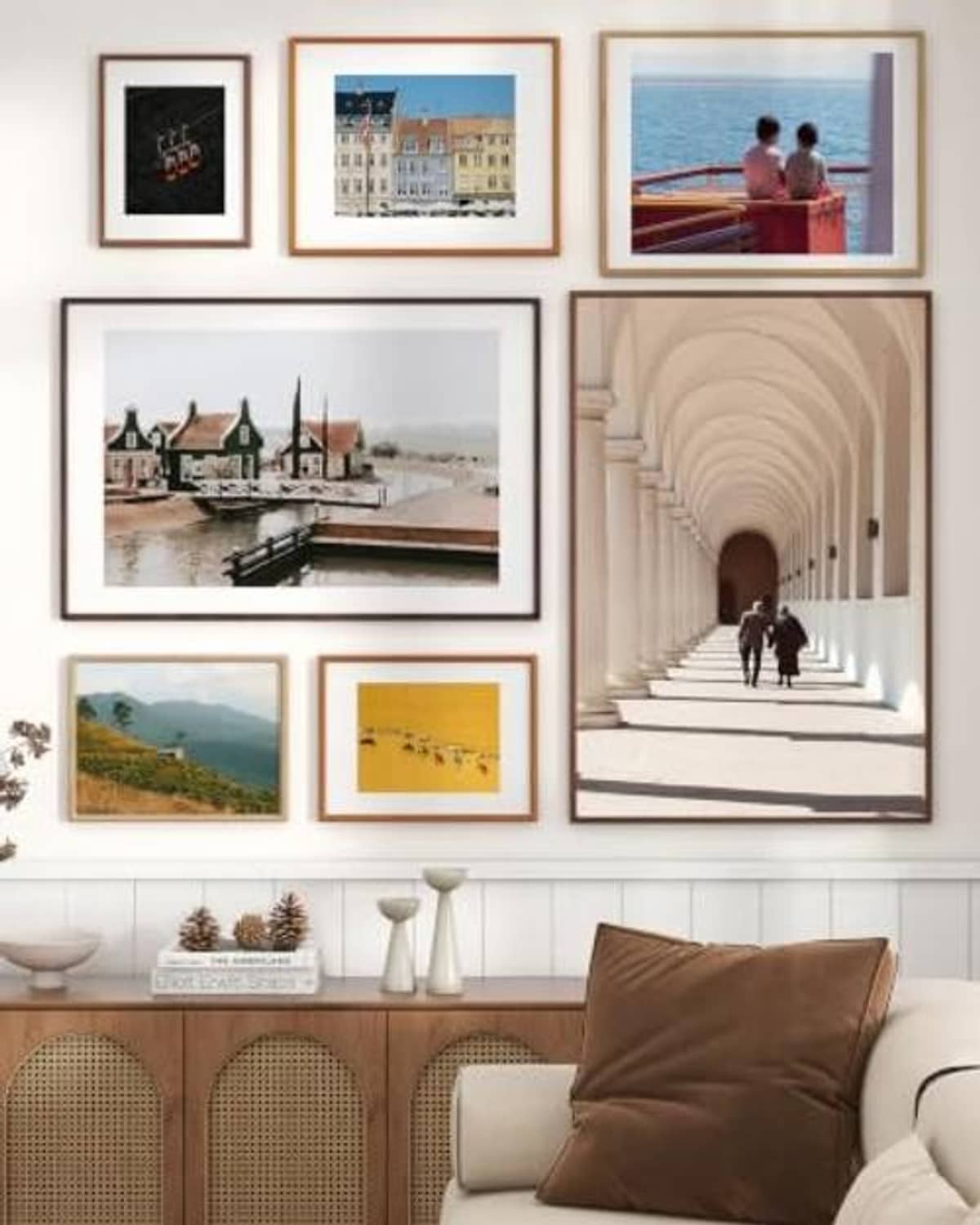 Dark wenge 11x14 picture frame on wall with white mat and displayed photo