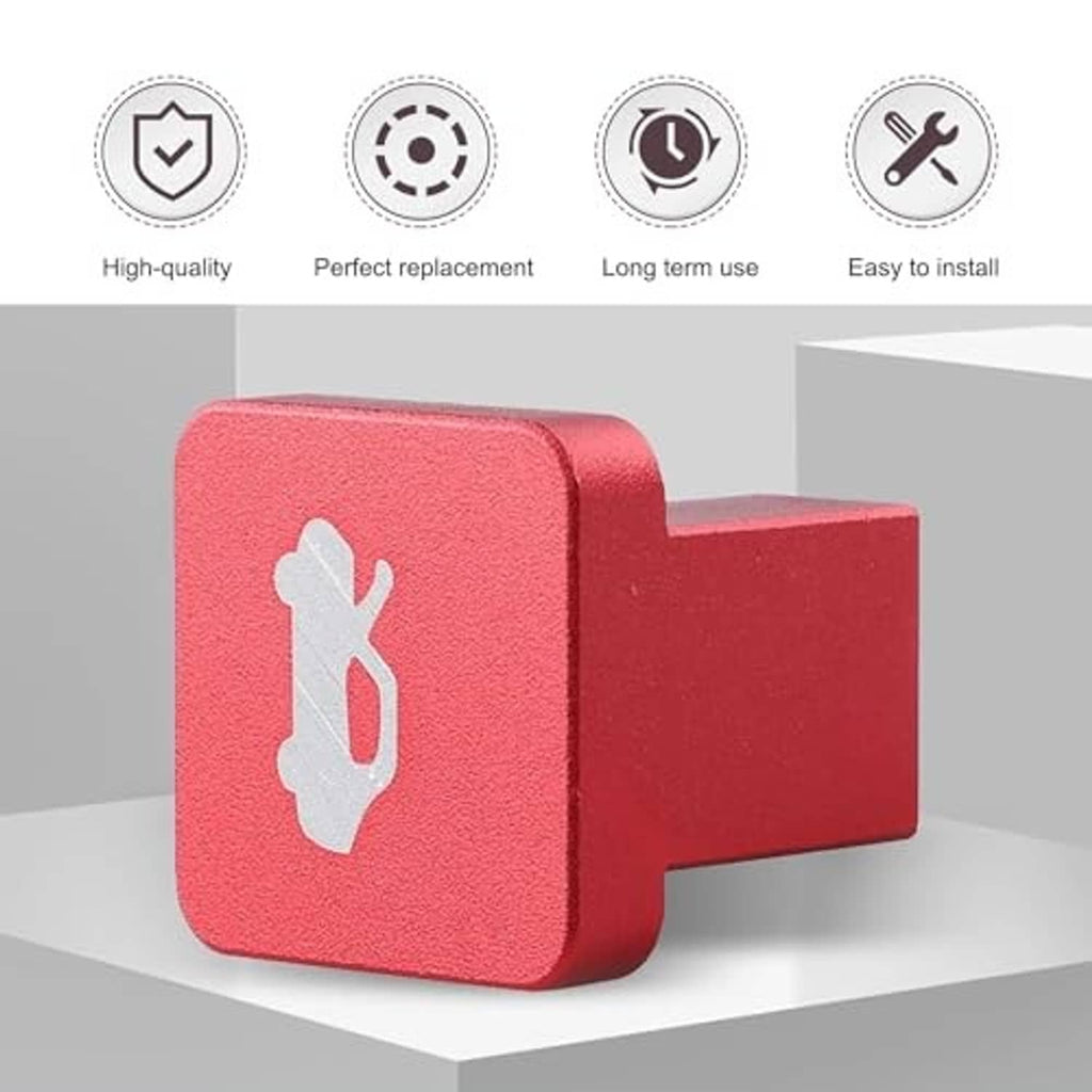 Red hood latch release handle on step platform with wrench for easy installation