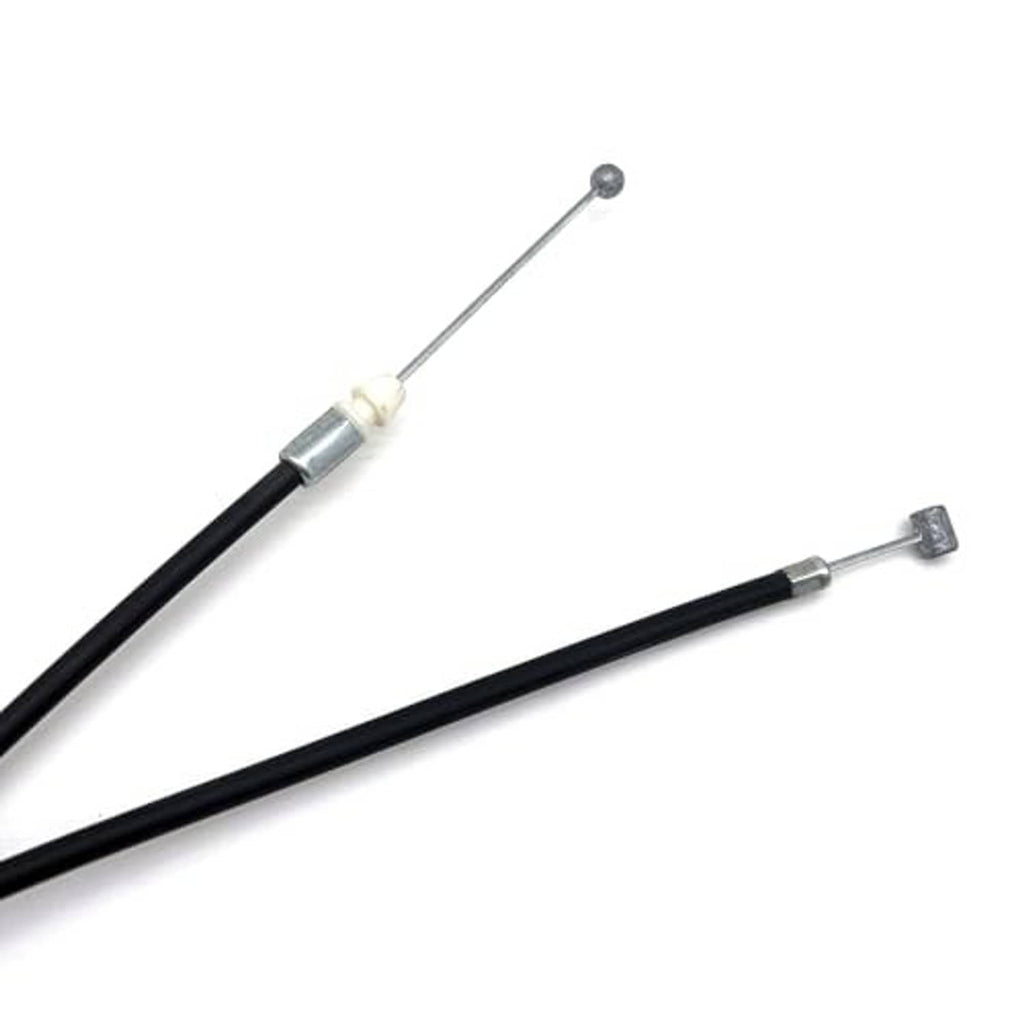 Black cable section with silver barrel adjuster and pointed metal end