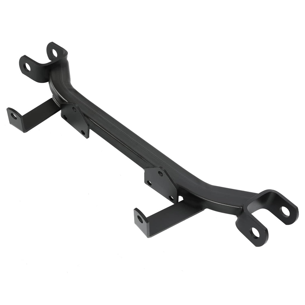 Black steel golf cart axle lift bracket with mounting holes and end loops