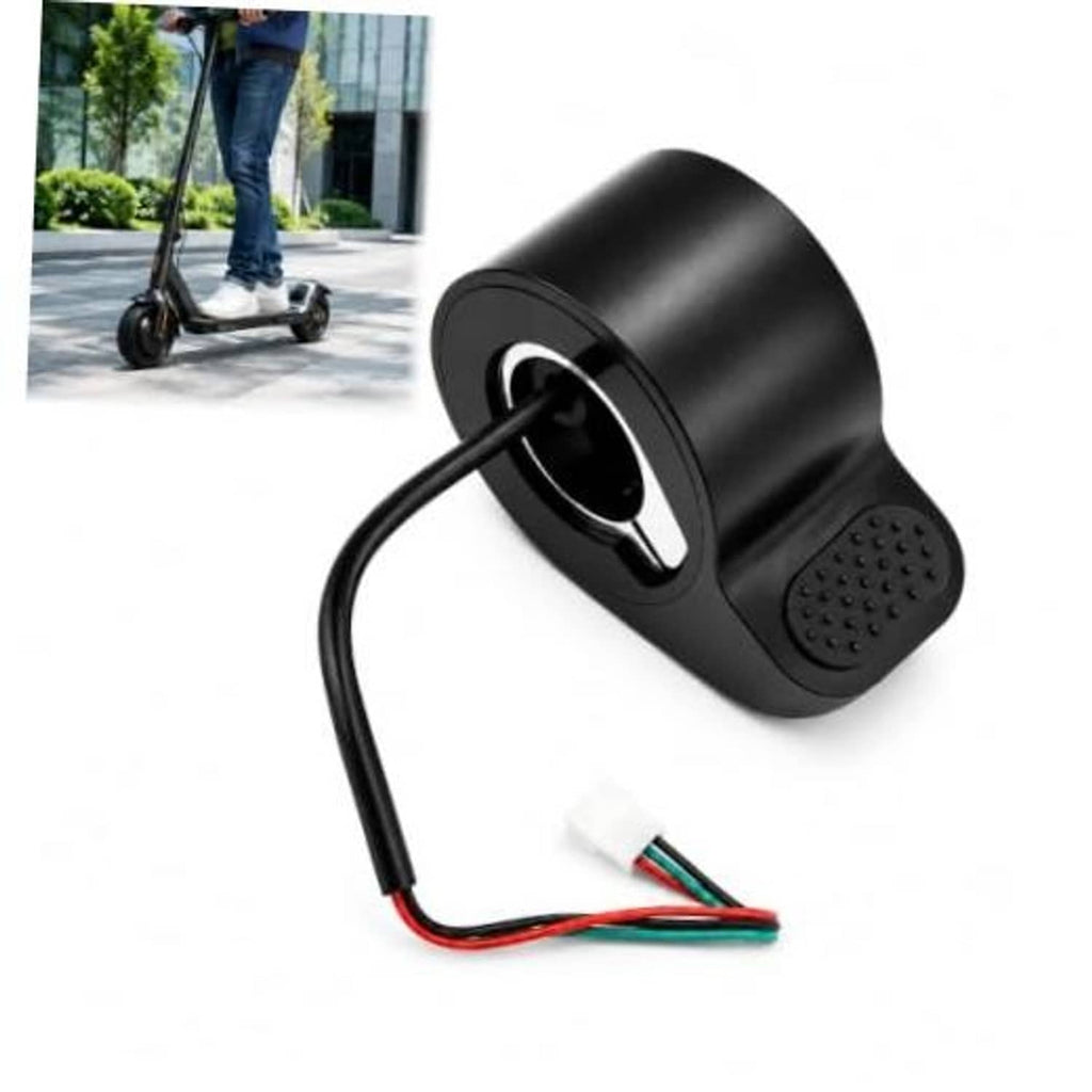 Black thumb throttle replacement with cable and 3-pin plug for electric scooters