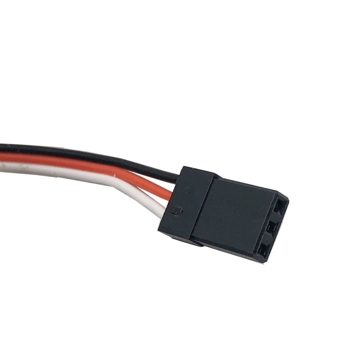 Brushed RC ESC signal/power plug with black housing and red/white/black wires