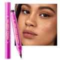 Dual-ended freckle stamp pen with soft sponge tip and fine precision liner tip