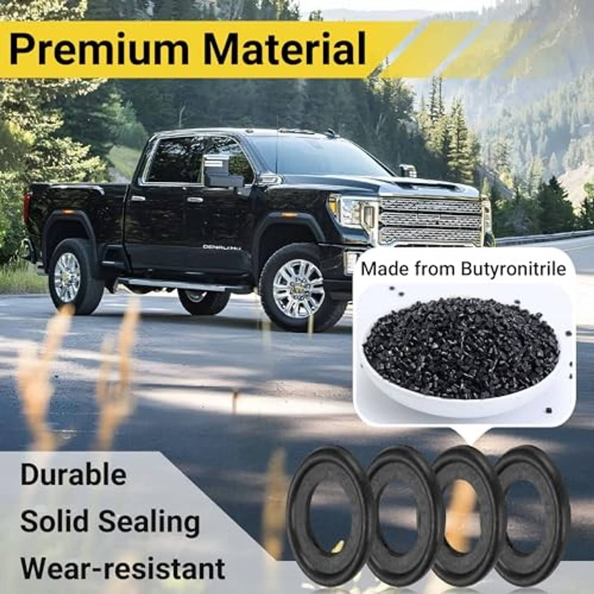 Rubber crush oil drain plug gaskets with textured material pile, M12, 50 pcs