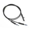 Black front hood latch lock release wire cable with electrical connectors, pair ends
