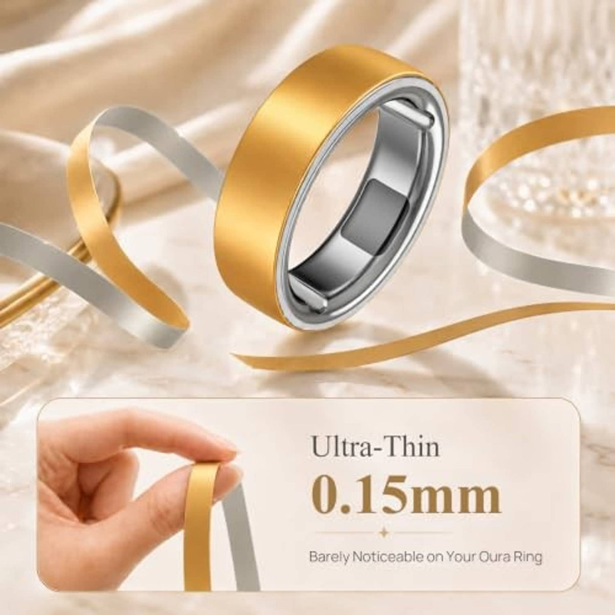 Ultra-thin gold Oura ring skin cover film strip