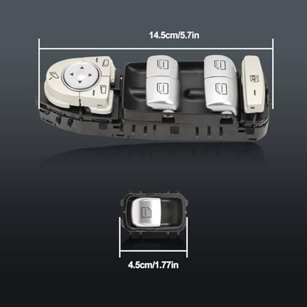 Power window switch kit with beige panel and four window control buttons