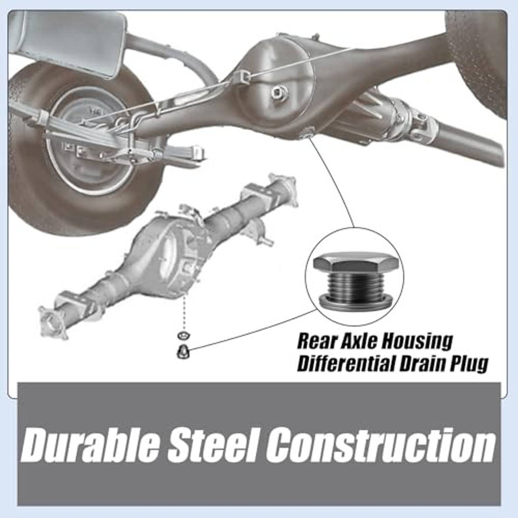 Rear axle assembly diagram highlighting a differential drain plug