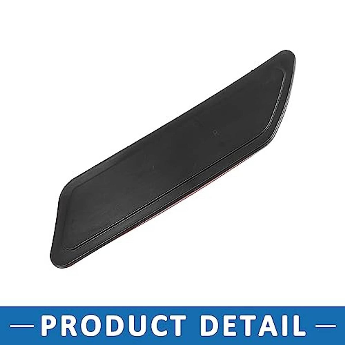 Dark front bumper side marker cover with smooth black/gray housing