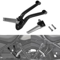 Rear passenger footpeg set with black brackets and silver textured footrests, plus screws