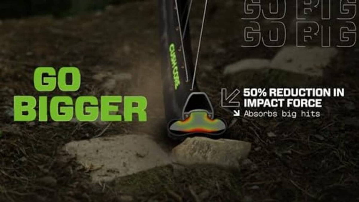 Tire insert shown near the wheel for reduced impact force and better trail durability