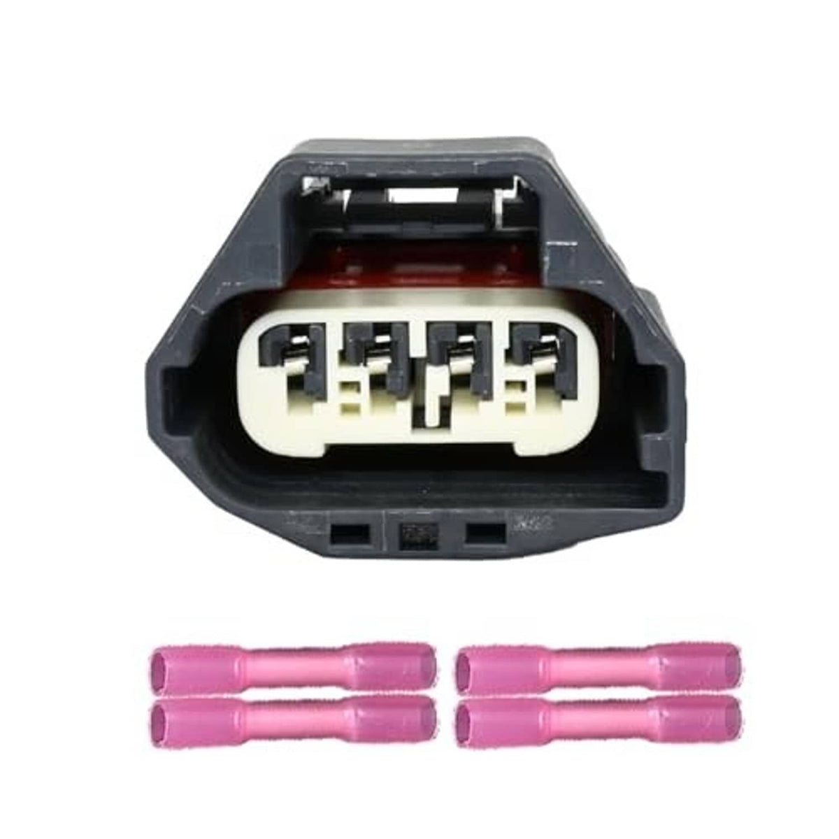 Electronic throttle connector with multi-pin plug and four pink terminal seals