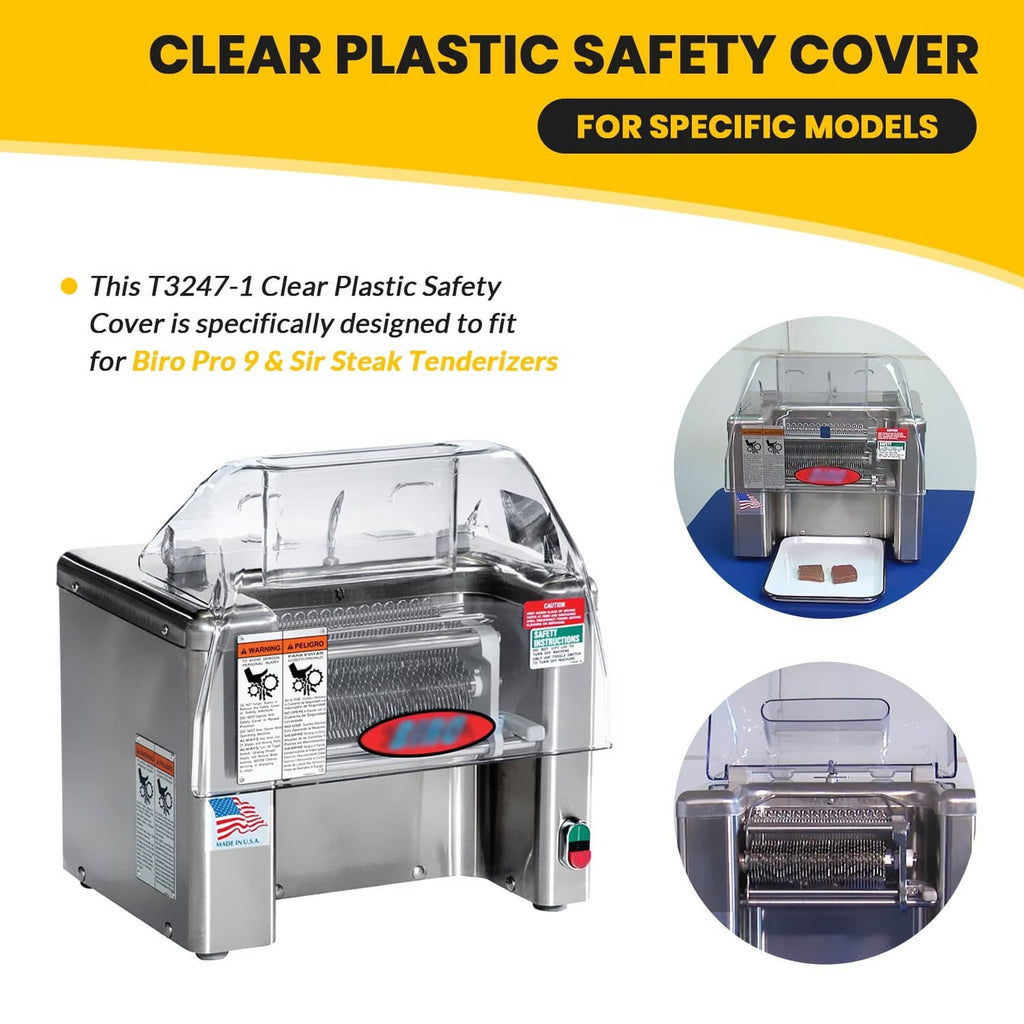 Clear plastic safety cover for specific models, transparent shield shape.