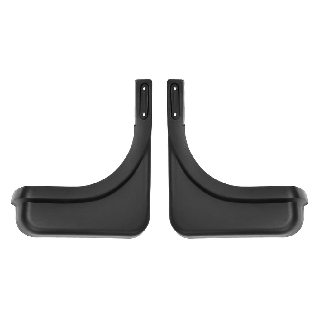 Black plastic fender caps with vertical mounting tabs, driver and passenger side.