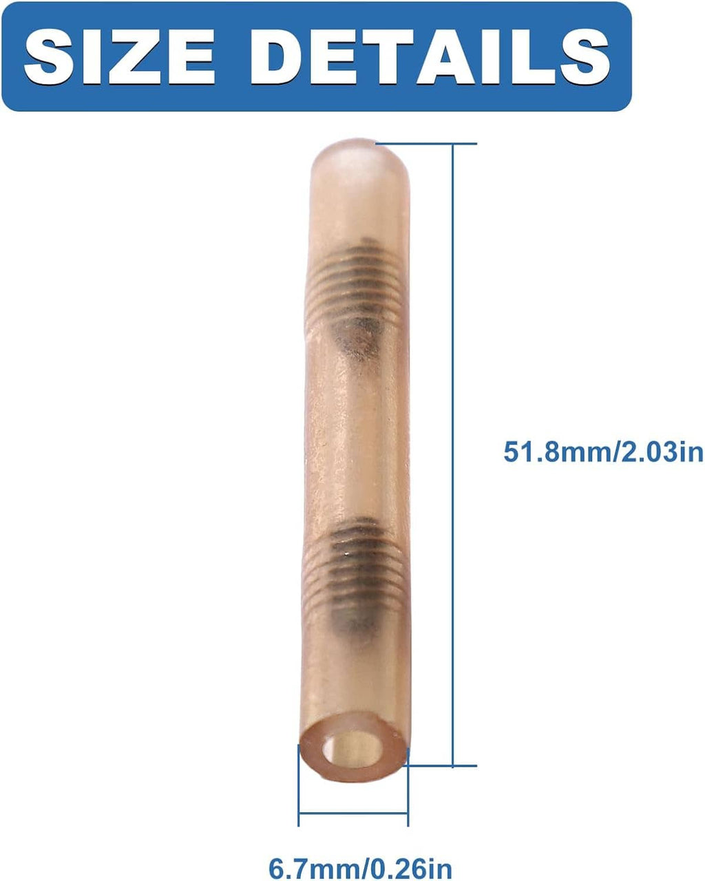 Fuel tank vent line tube: tan threaded metal piece with round mounting hole