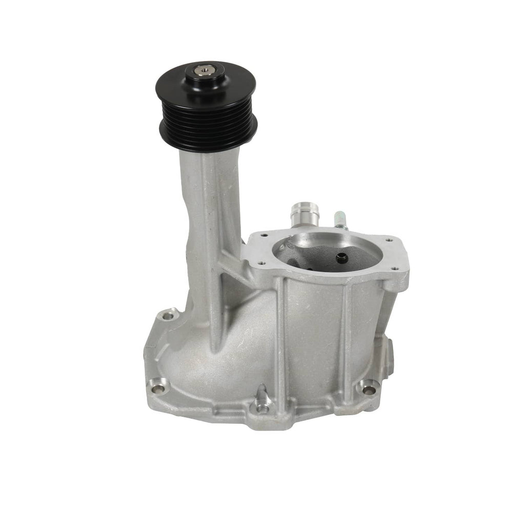 Supercharger snout metal assembly with black pulley and round intake bore
