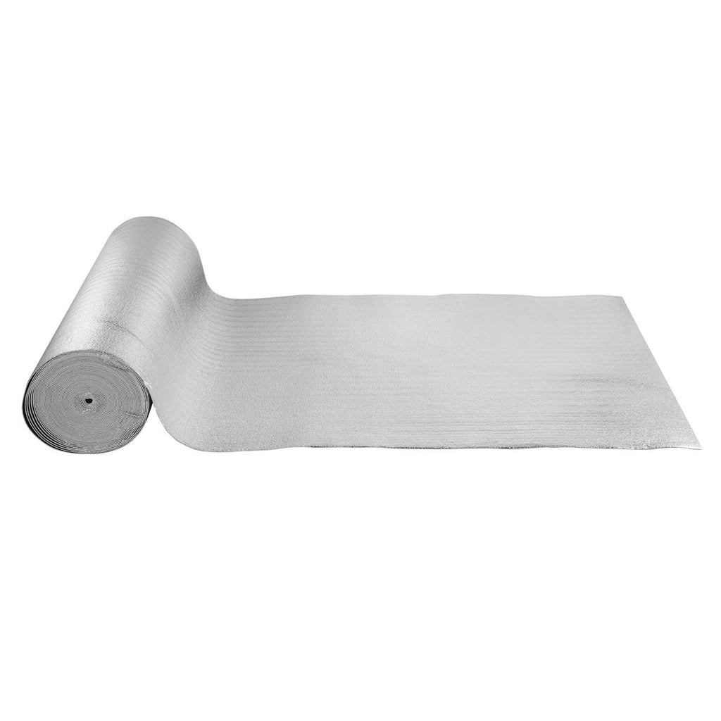 Double reflective radiant barrier insulation foam roll, gray foil-faced sheet