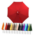 Red 9ft umbrella canopy replacement, round top with vent and 8-rib fabric panels