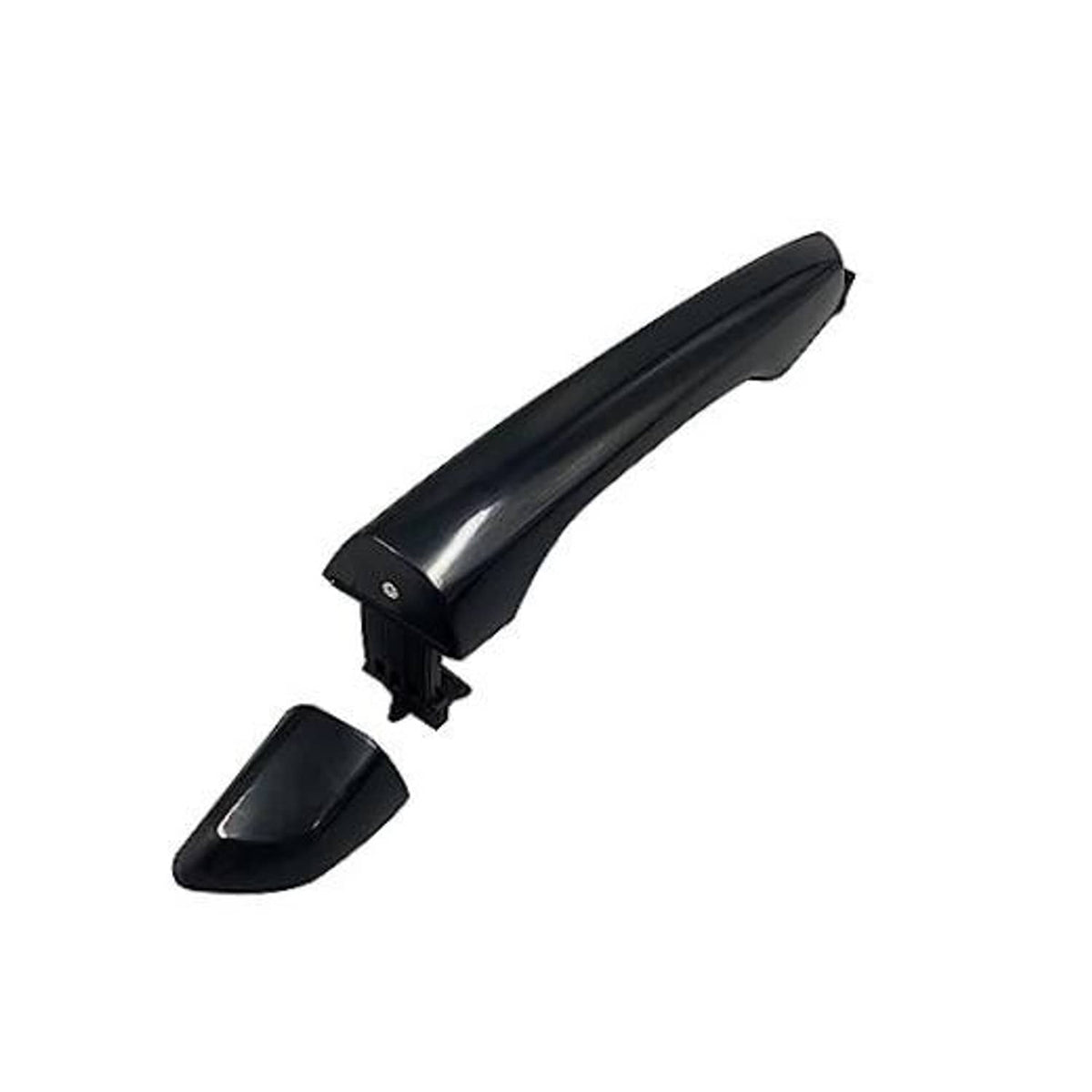 Black exterior door handle for front or rear passenger side, with mounting tabs