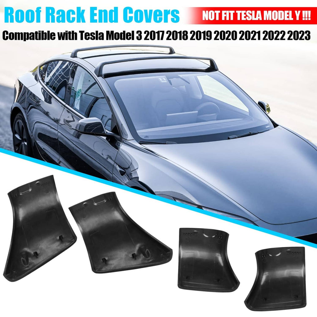 RivetOak Jaronx for Tesla Model 3 Roof Rack Cover Rail End Shell 2017-2023 Black