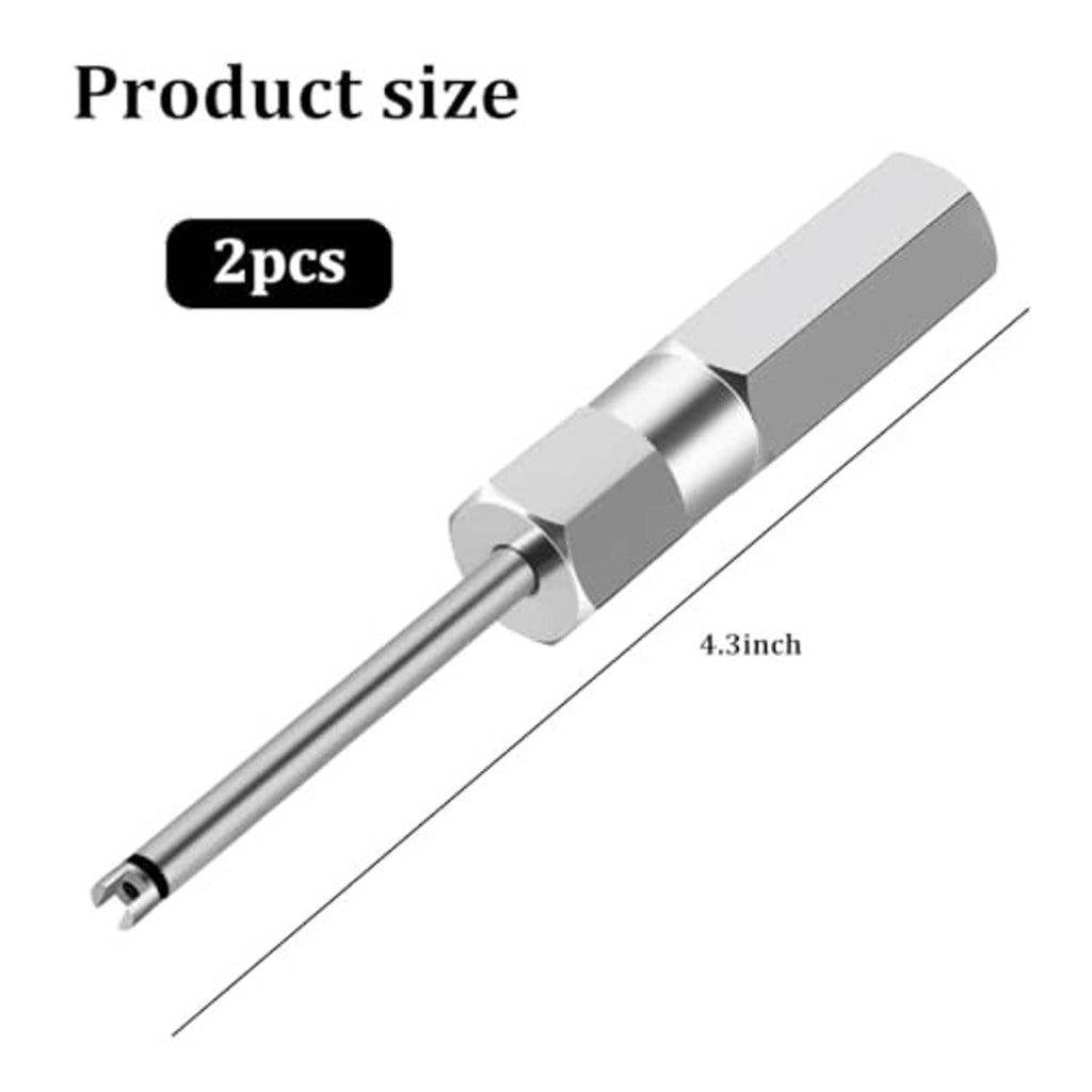 Valve core removal tool, single-head metal key with shaft, about 4.3 in length