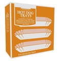 Hot dog tray box with white 8 in trays, 100 pack