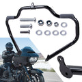 Engine crash guard bar kit with black mounting brackets, screws, and washers
