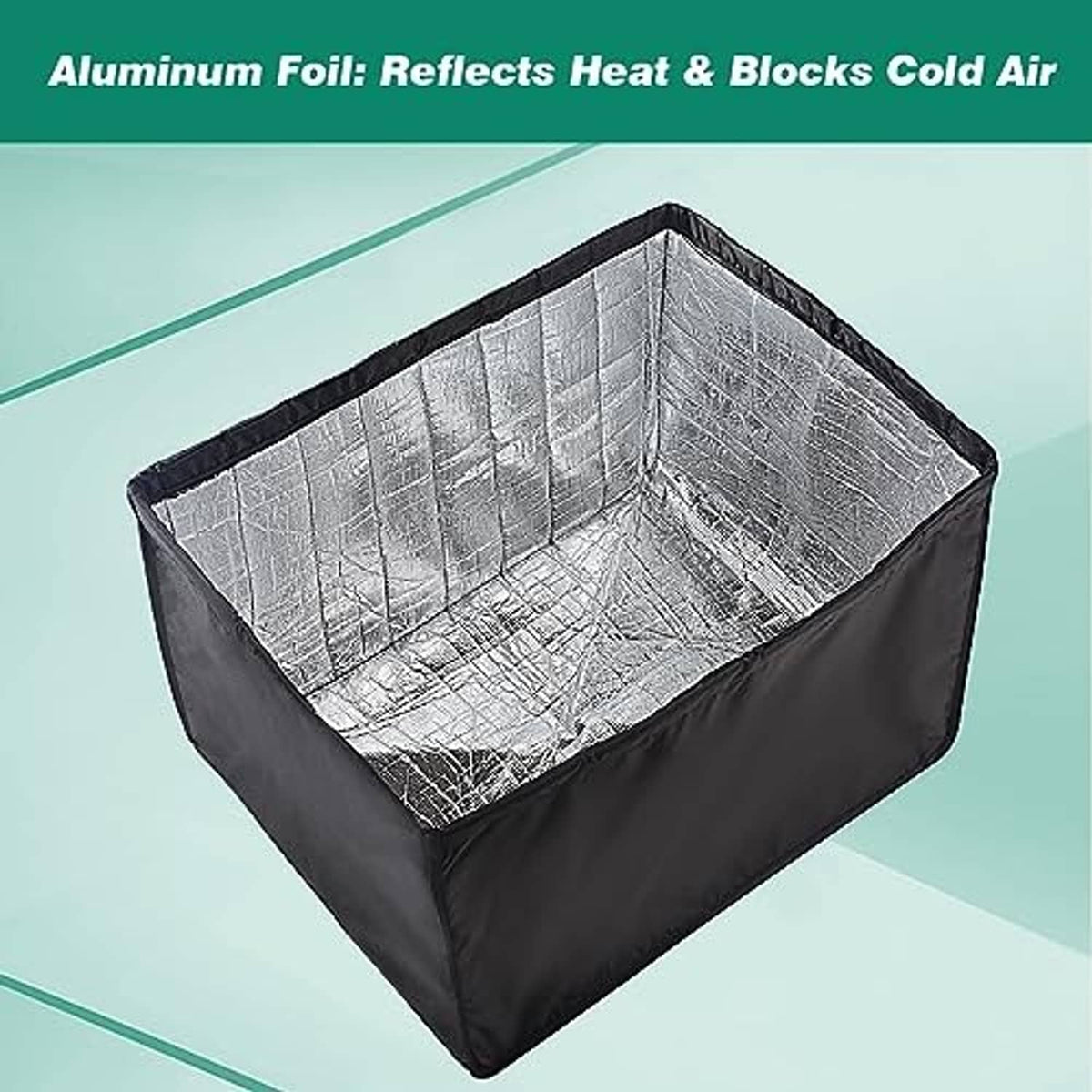 Black insulated AC cover with silver foil-lined interior